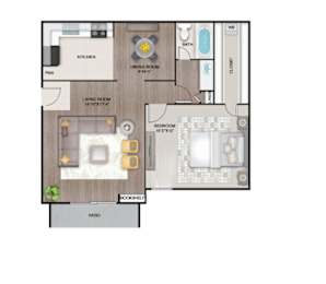 1 bed, 1 bath, 813 sqft, $1,015