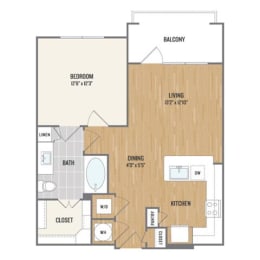 1 bed, 1 bath, 712 sqft, $1,410