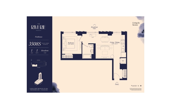1 bed, 1 bath, $7,030, Unit PH3508S