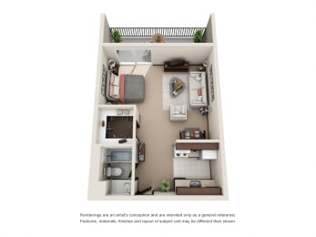 Studio, 1 bath, 510 sqft, $1,023