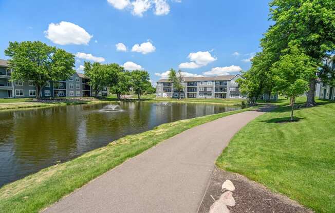 Community Pond with Fountain