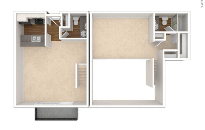 1 bed, 1.5 baths, 890 sqft, $2,411