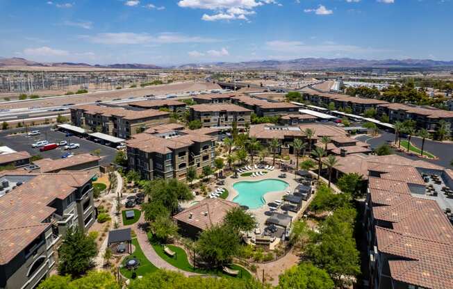 an aerial view of the village at el dorado hills apartments in tucson,