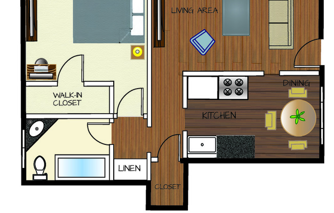 1 bed, 1 bath, 600 sqft, $1,345, Unit 734B MC