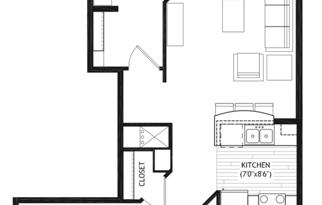2 beds, 1 bath, 794 sqft, $2,900, Unit 301