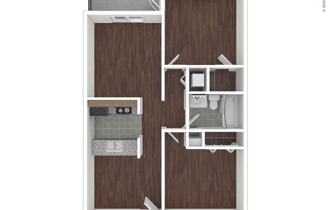 2 beds, 1 bath, 793 sqft, $1,404