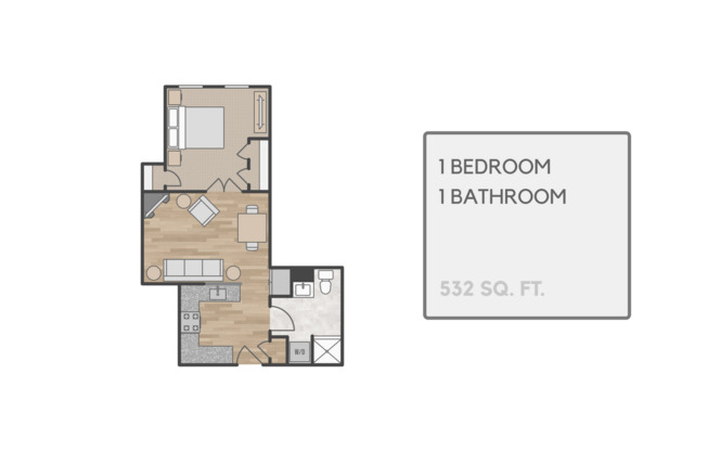 1 bed, 1 bath, 436 sqft, $2,095, Unit 303
