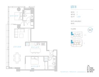 2 beds, 2 baths, 1,021 sqft, $2,815