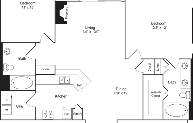 2 beds, 2 baths, 1,129 sqft, $3,000, Unit 1017