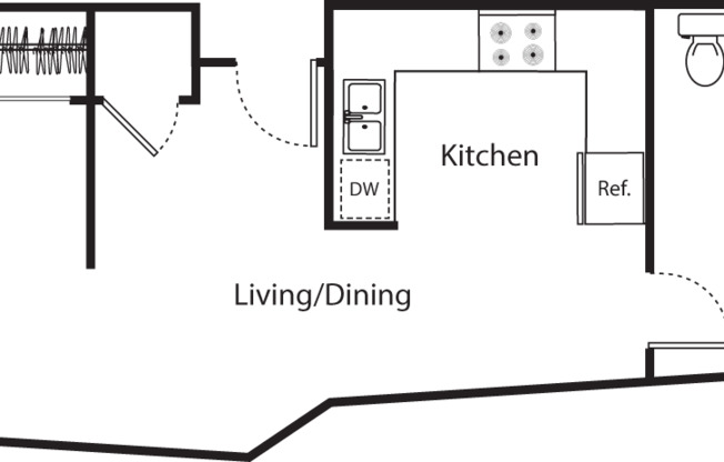 Studio, 1 bath, 597 sqft, $1,838, Unit 321