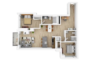 2 beds, 2 baths, 1,171 sqft, $2,749