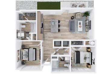 2 beds, 2 baths, 1,028 sqft, $1,952