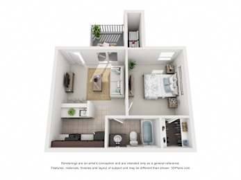 1 bed, 1 bath, 494 sqft, $1,020