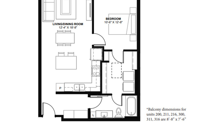 1 bed, 1 bath, 788 sqft, $1,995, Unit 211