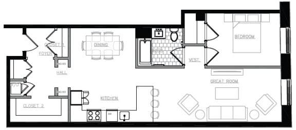 1 bed, 1 bath, 1,046 sqft, $3,000