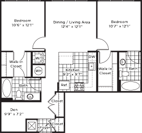 2 beds, 2 baths, 1,011 sqft, $2,426