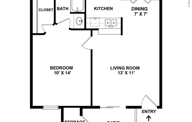 1 bed, 1 bath, 565 sqft, $910