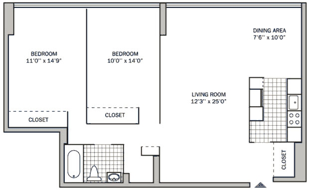 2 beds, 1 bath, 1,000 sqft, $1,431