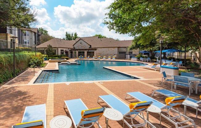 lounge chairs pool side