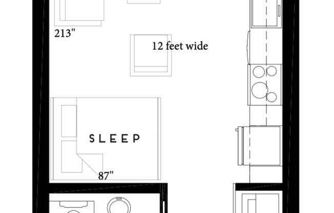 Studio, 1 bath, 407 sqft, $1,425, Unit 507