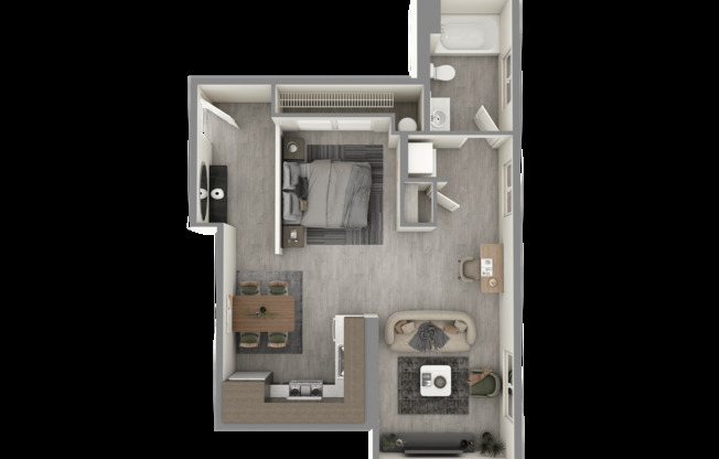 Studio, 1 bath, 408 sqft, $1,650, Unit 201