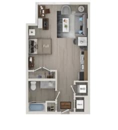 Studio, 1 bath, 550 sqft, $1,783