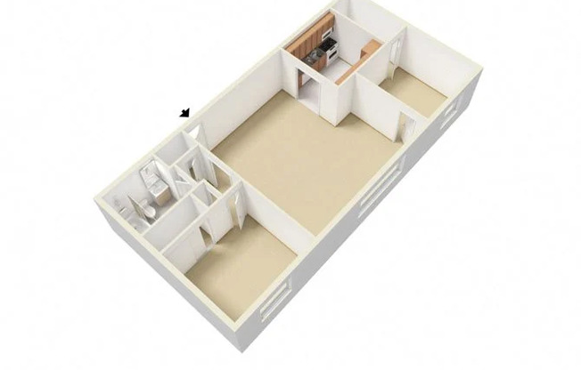 2 beds, 1 bath, 750 sqft, $946