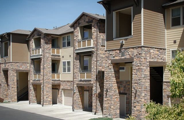 Exterior View with Attached Garages at San Marino Apartments, Utah