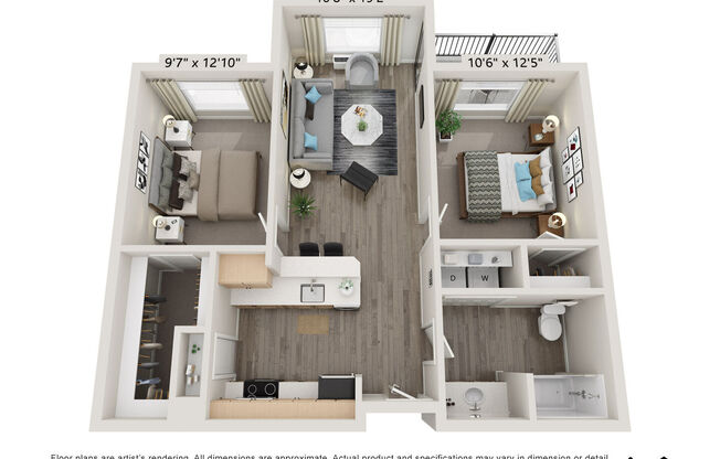 2 beds, 1 bath, 819 sqft, $1,985