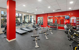 Fitncess Center with treadmills, benches, and other equipment. at POLARIS AT SEATAC, SEATAC, WA, 98188
