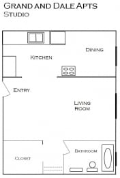 Studio, 1 bath, 500 sqft, $999