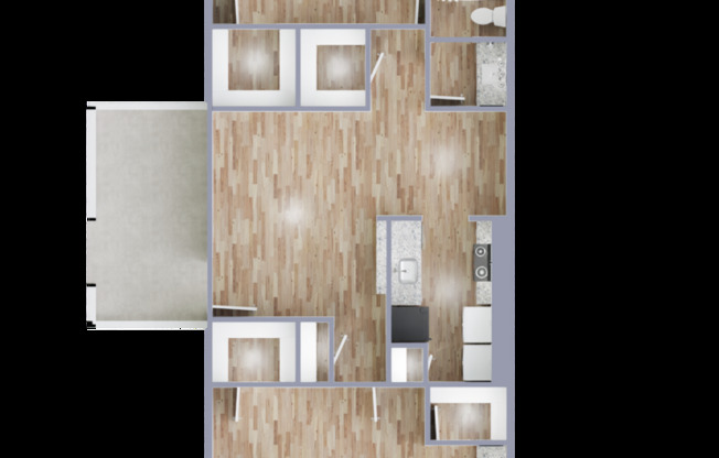 2 beds, 2 baths, 1,050 sqft, $1,229