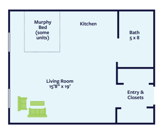 Studio, 1 bath, 450 sqft, $665