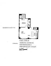 1 bed, 1 bath, 610 sqft, $1,492