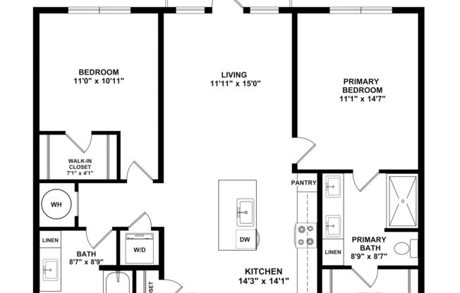 2 beds, 2 baths, 1,026 sqft, $1,915
