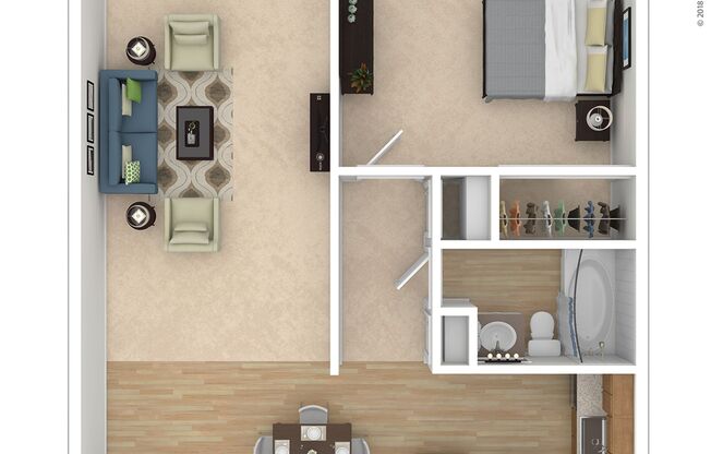 1 bed, 1 bath, 700 sqft, $995, Unit 2565-3K