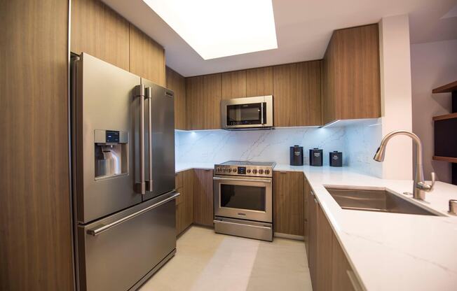 Westwood luxury apartments NMS Wilshire Margot  Refrigerator And Kitchen Appliances at Wilshire Margot, Los Angeles, CA Refrigerator And Kitchen Appliances