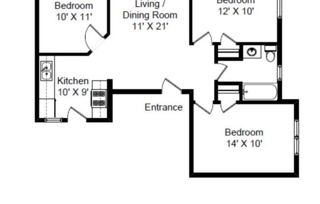 3 beds, 1 bath, 850 sqft, $1,895, Unit 3002-1S