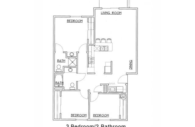 3 beds, 2 baths, 1,100 sqft, $1,625, Unit 233