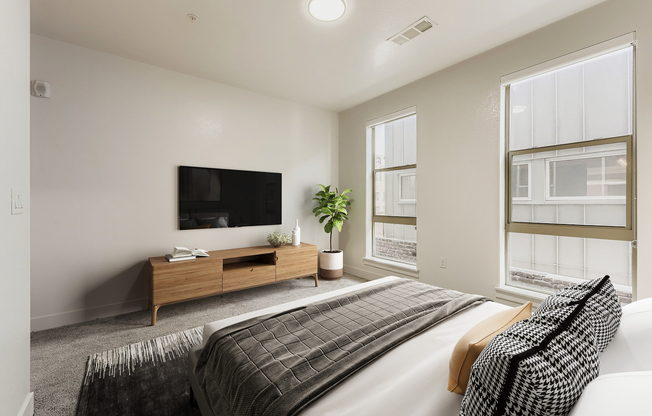 Plan B3: bedroom with large windows