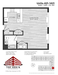 Studio, 1 bath, 632 sqft, $2,256