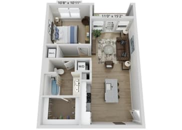 1 bed, 1 bath, 667 sqft, $1,465