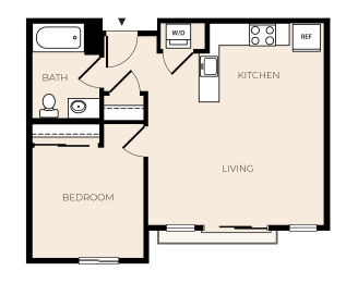 1 bed, 1 bath, 608 sqft, $1,677