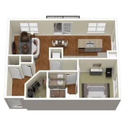 1 bed, 1 bath, 857 sqft, $2,231