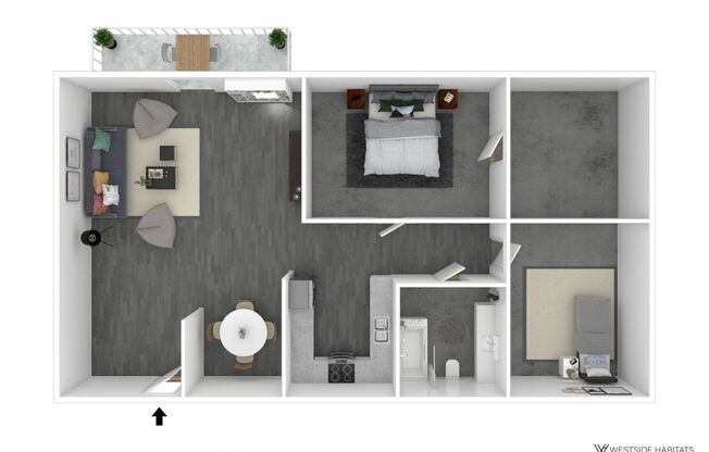 2 beds, 1.5 baths, 1,095 sqft, $3,098, Unit 304