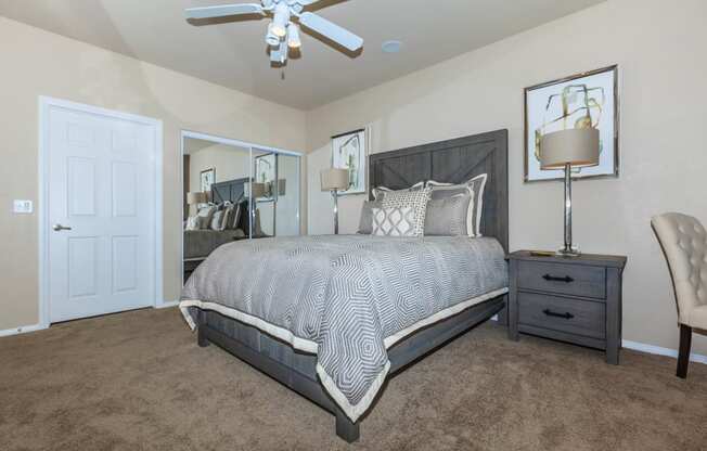Bedroom With Ceiling Fan at The Preserve by Picerne, Nevada