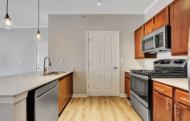 Kitchen with Stainless Steel Appliances at Chenal Pointe at the Divide, Little Rock, AR, 72223