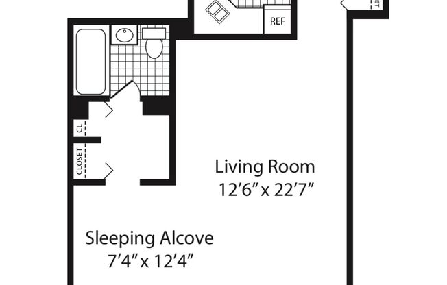 Studio, 1 bath, 623 sqft, $3,925, Unit 1-5I