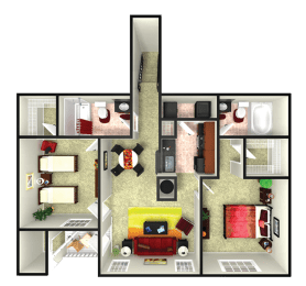 2 beds, 2 baths, 1,107 sqft, $1,411