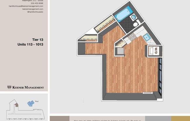 Studio, 1 bath, 440 sqft, $2,650, Unit 0613